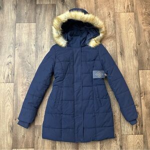 St John’s Bay Hooded Coat Jacket Women’s Size XS Blue